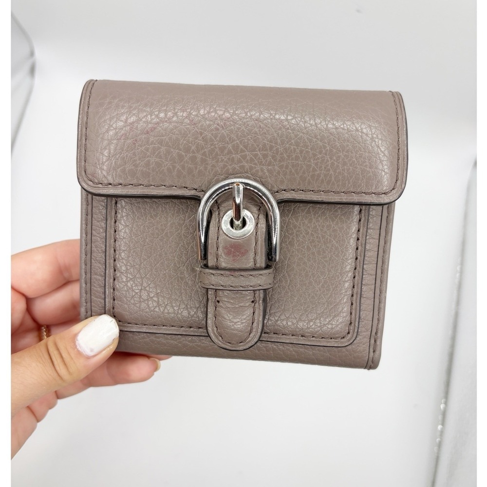 Michael Kors Gray Pebbled Leather Wallet Womens
